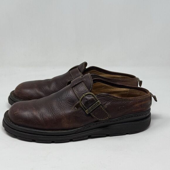 Born Cabot Fisherman Mules Sandals Mens 9.5 Brown Leather Handcrafted Shoes - Picture 2 of 16